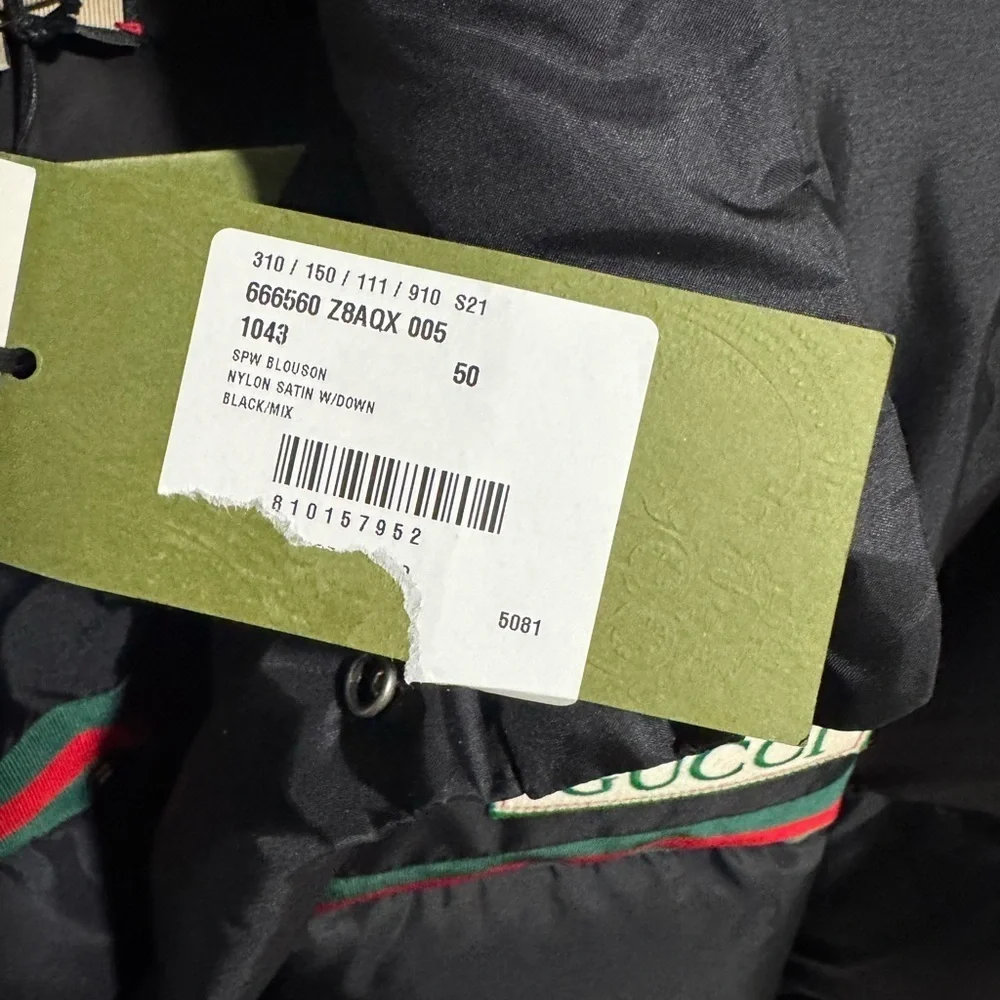 Gucci Black Jacket with Green and Red Accents